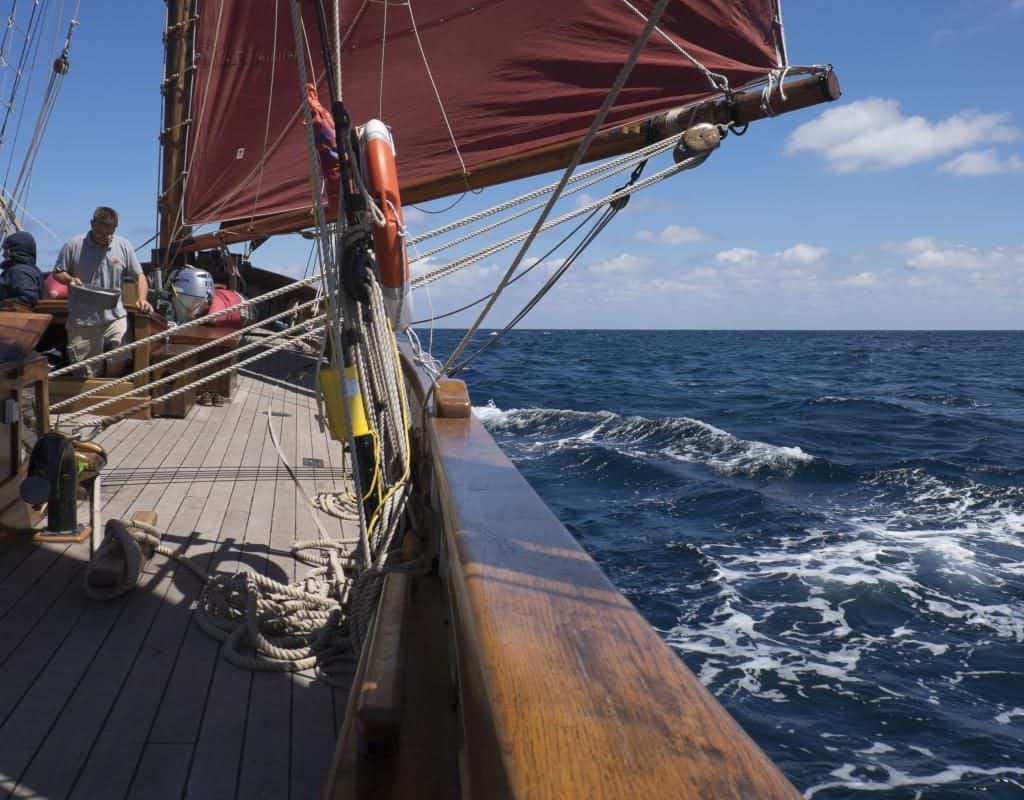 sailing on Pilgrim