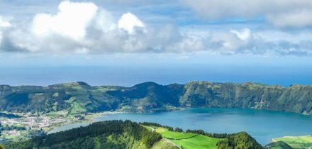 Azores llush volcanic landscape
