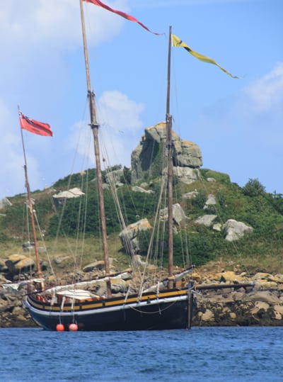 Grayhound anchored in the Scillies