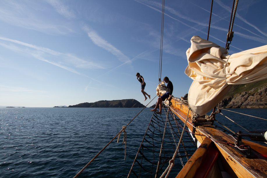 wild swimming holidays with classic sailing