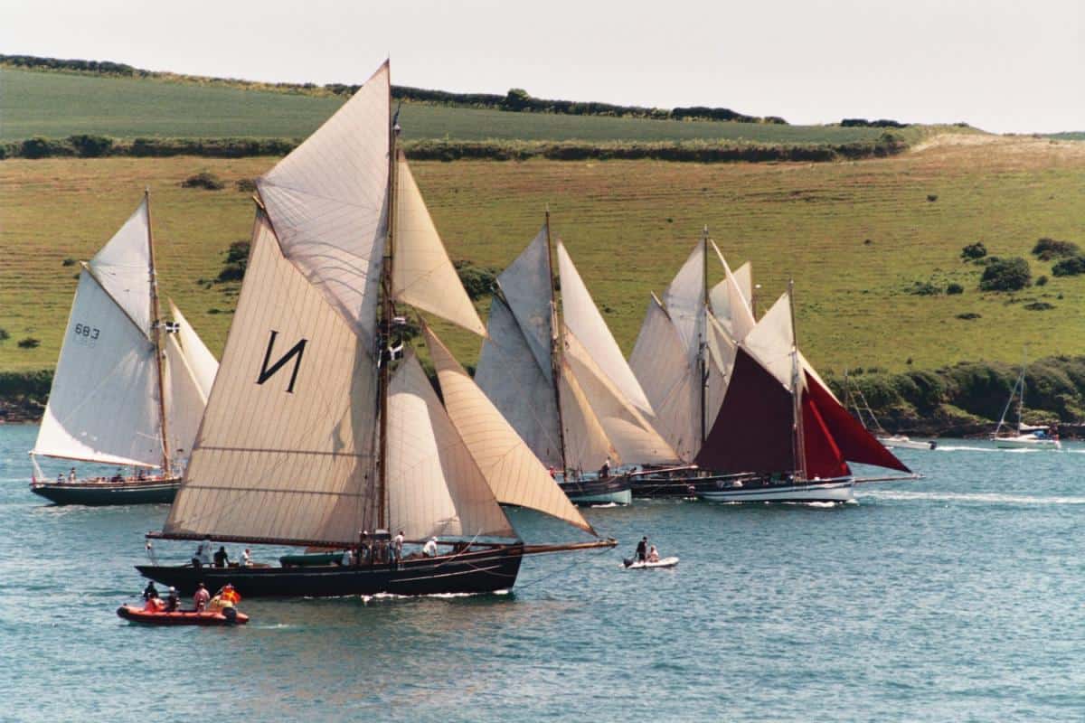 Mascotte with a fleet of smaller pilot cutters off St Mawes