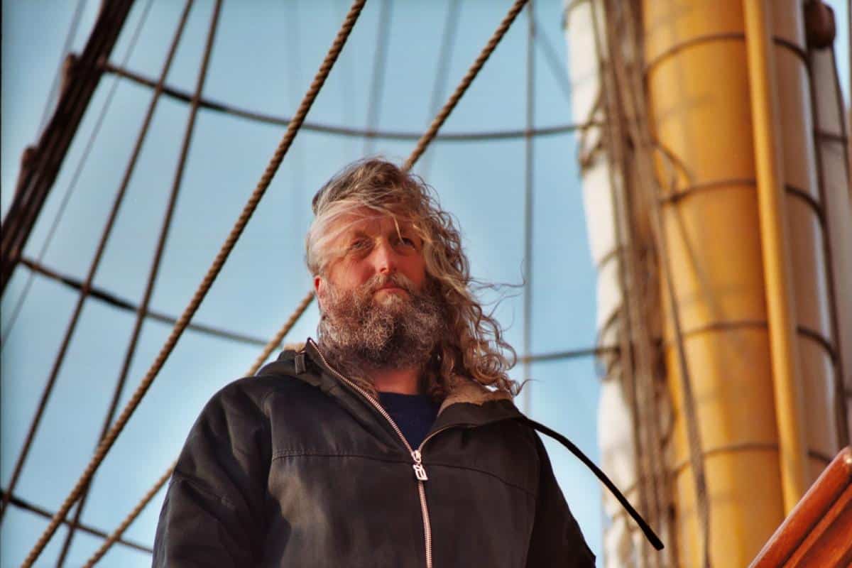 Captain Klaas Gaastra finding a way through under sail