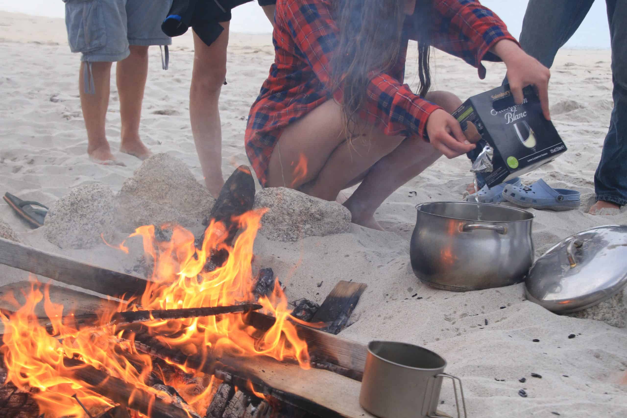campfires and staying active on the beaches of cornwall