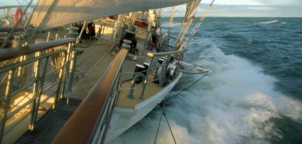 Tenacious has a bow sprit custom made to enable guests in a wheelchair to experience the bowsprit challenge.