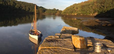 wild camping in the Helford River by sailing boat