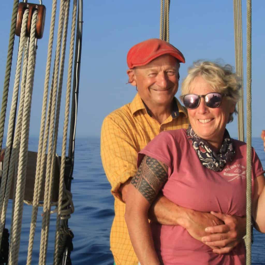 Debbie & Adam on Tallulahs first voyage