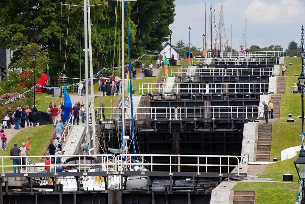 caledonian canal locks neptunes staircase Sailing Holidays on Provident with Classic Sailing