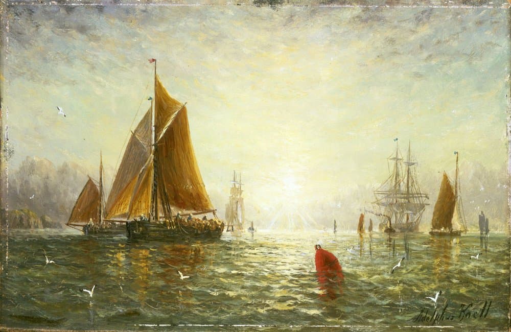 Painting: A Brixham Trawler, William Aldophus Knell, 19th Century