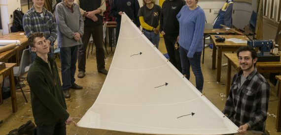 making sails at the boat building academy