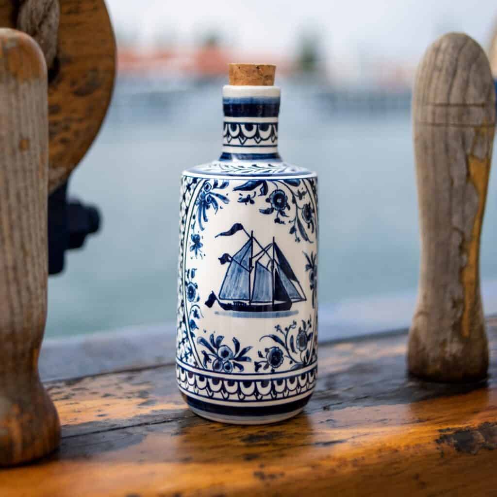new dawn traders painted olive oil bottle