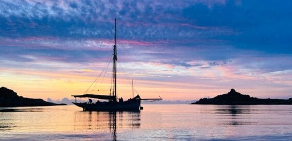 Ocean Sunsets on your pilot cutter sailing expedition to Scilly Isles