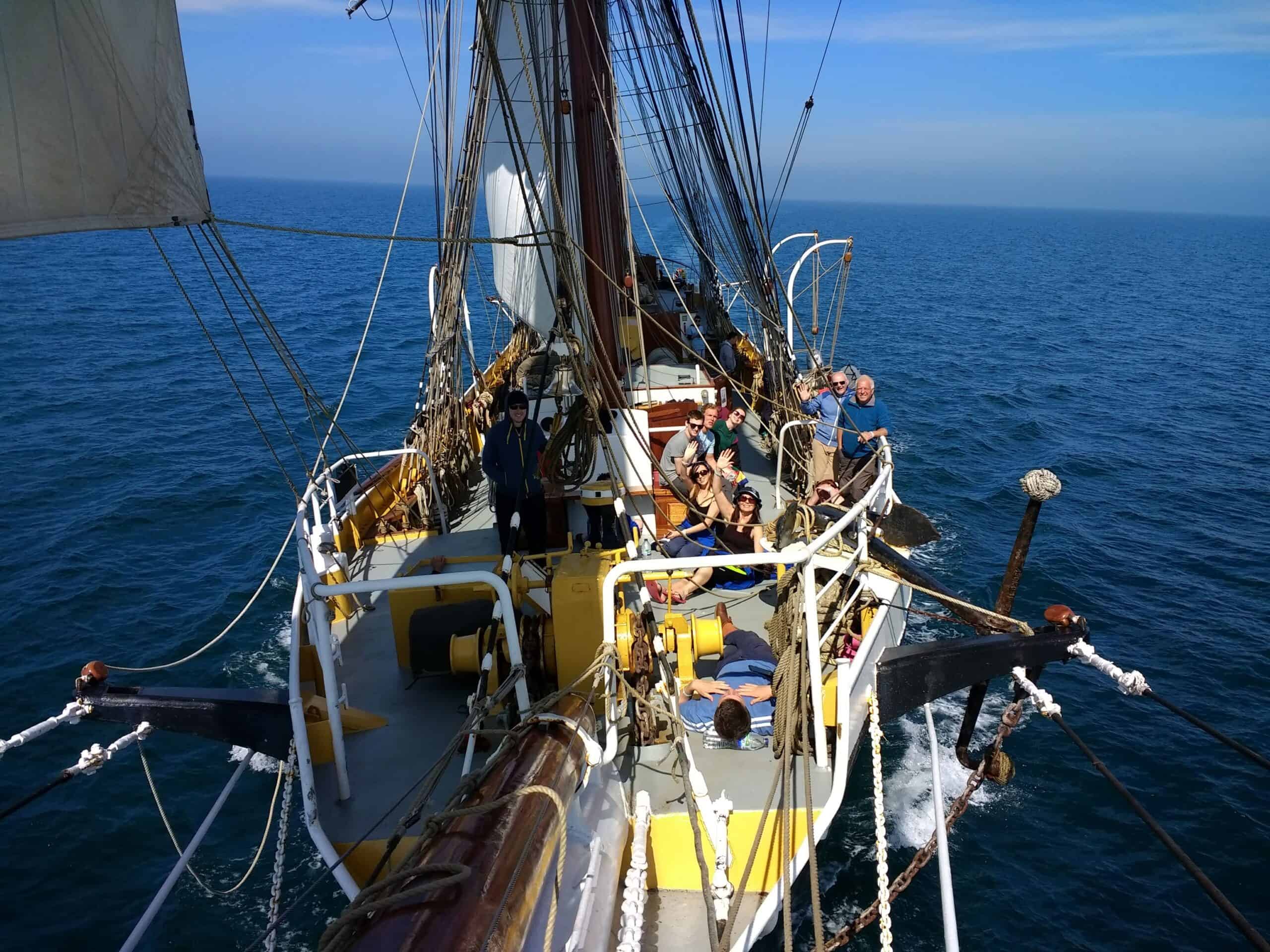 Going out on the bowsprit gives you a great perspective of the rest of the ship!