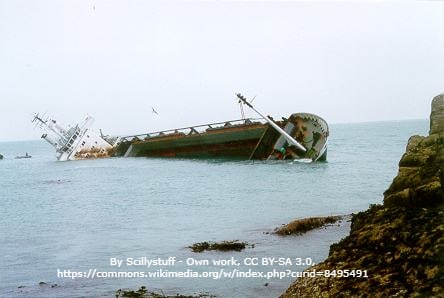 MV Cita aground on the Isles of Scilly 1997