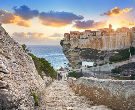 Sunset-over-the-Old-Town-of-Bonifacio-South-Coast-of-Corsica-Island